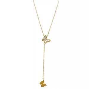Chic Gold Butterfly Pendant Necklace